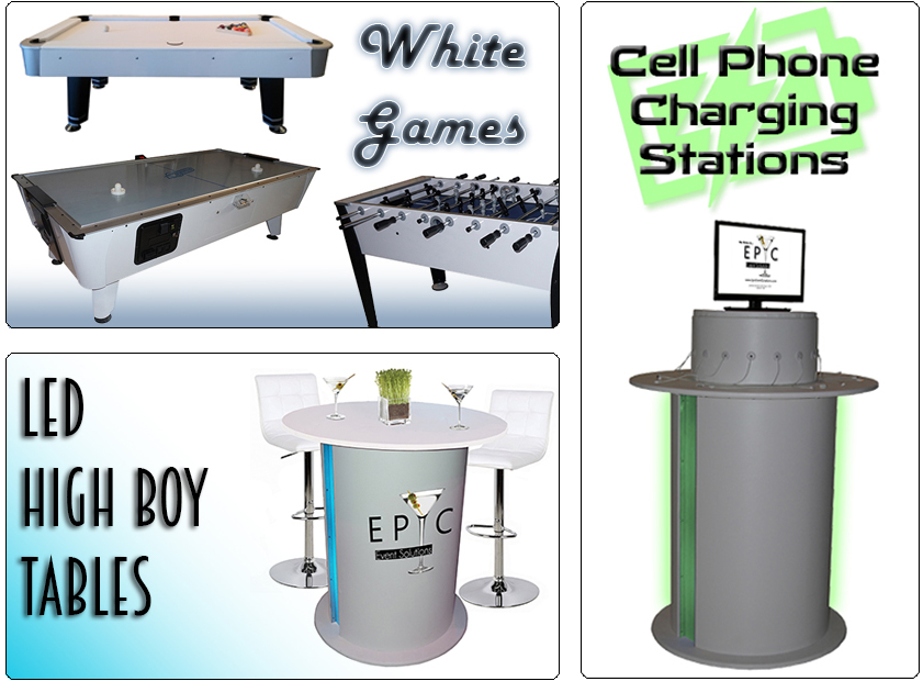 Cell Phone Charging Stations, Game Rentals, Event Marketing